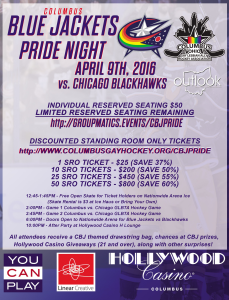 CBJ Pride Night Group Offer